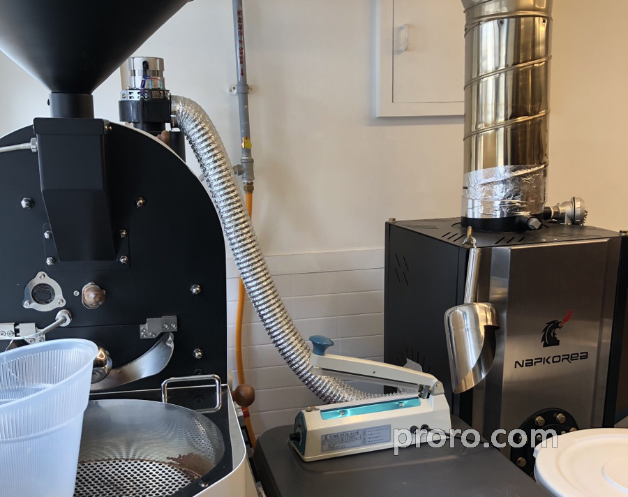 EASYSTER 咖啡烘焙机 咖啡烘焙烟处理 后燃机 安装案例 - Life Coffee Company咖啡店。
