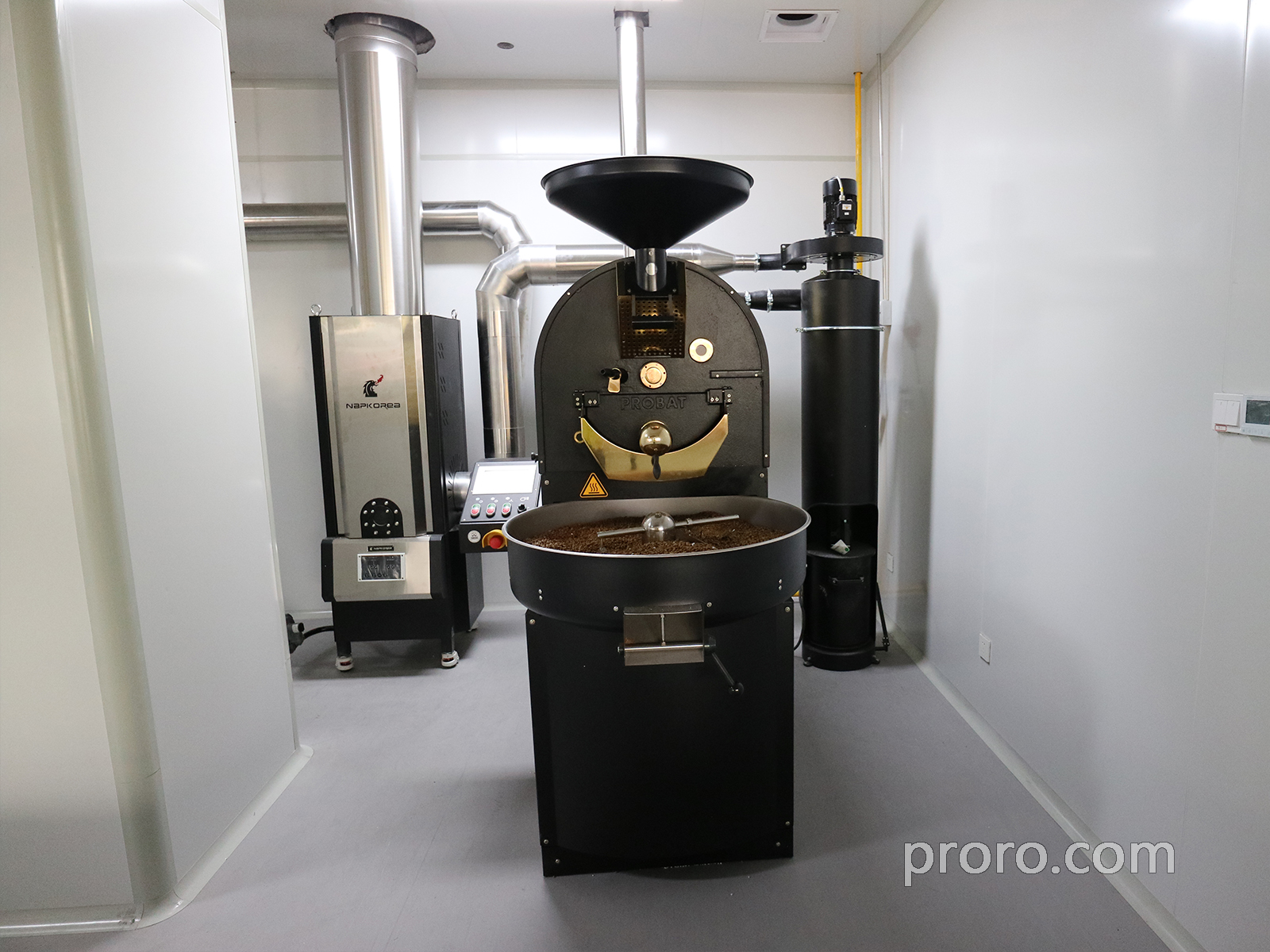  PROBAT / FUJIROYAL 富士皇家咖啡烘焙机 后燃机 安装案例 - 杭州诗瓦娜咖啡工厂店。